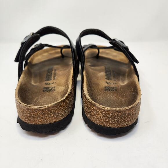 Birkenstock Mayari Black Birko Flor Slip On Sandal Size 38 US Women 7 Toe Loop - Picture 5 of 8